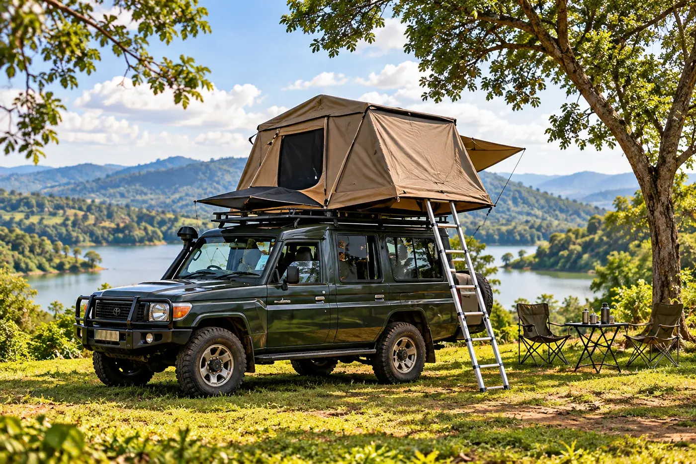 Cars with camping gear