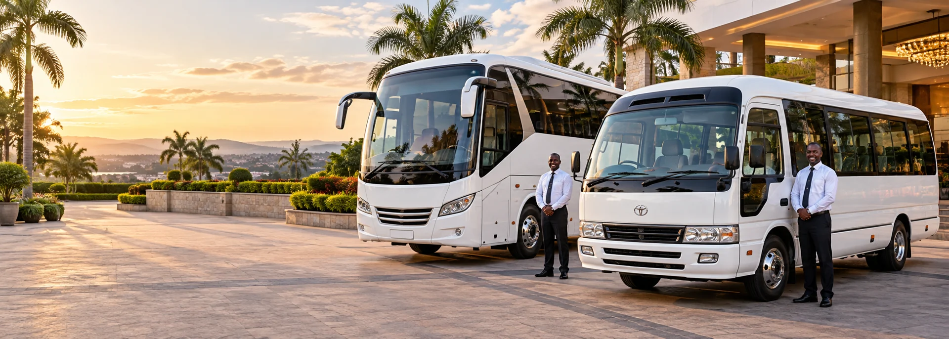 Coach and minibus with professional drivers