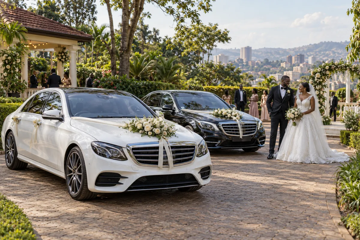 Wedding & bridal cars illustrative service scene